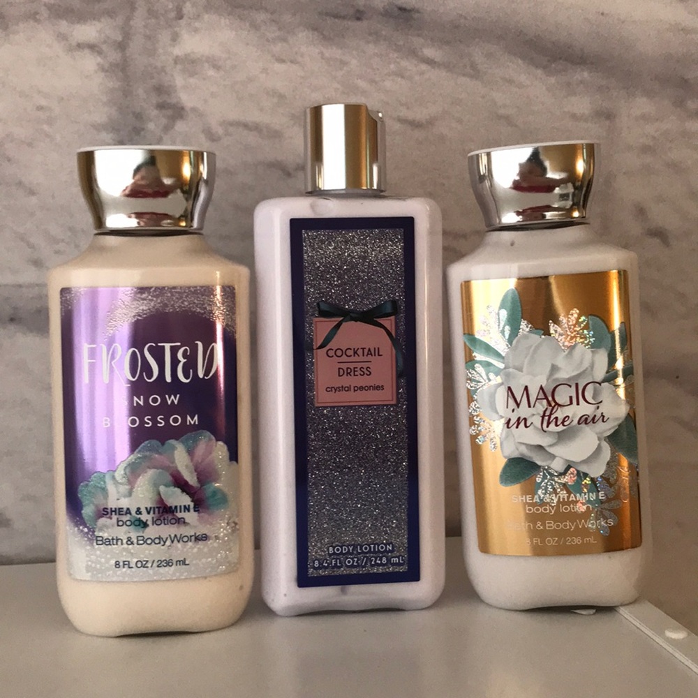3 bath and body works lotions. Never been used.